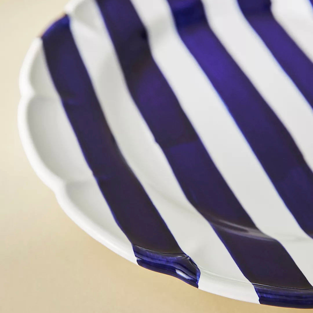 AMALFITANA NAVY STRIPE DINNER PLATE