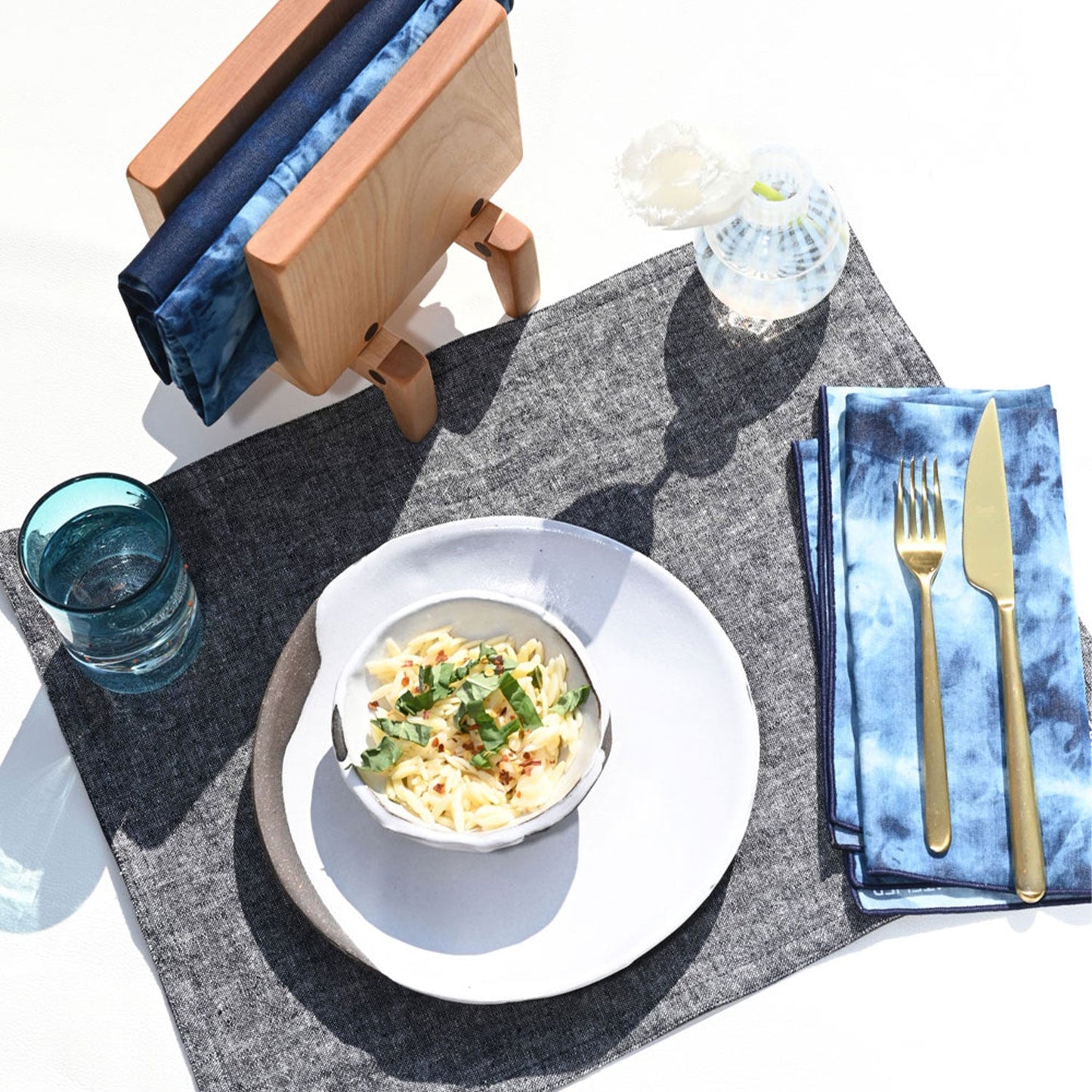 Tie-dye Denim Linen Napkins | Set of 4