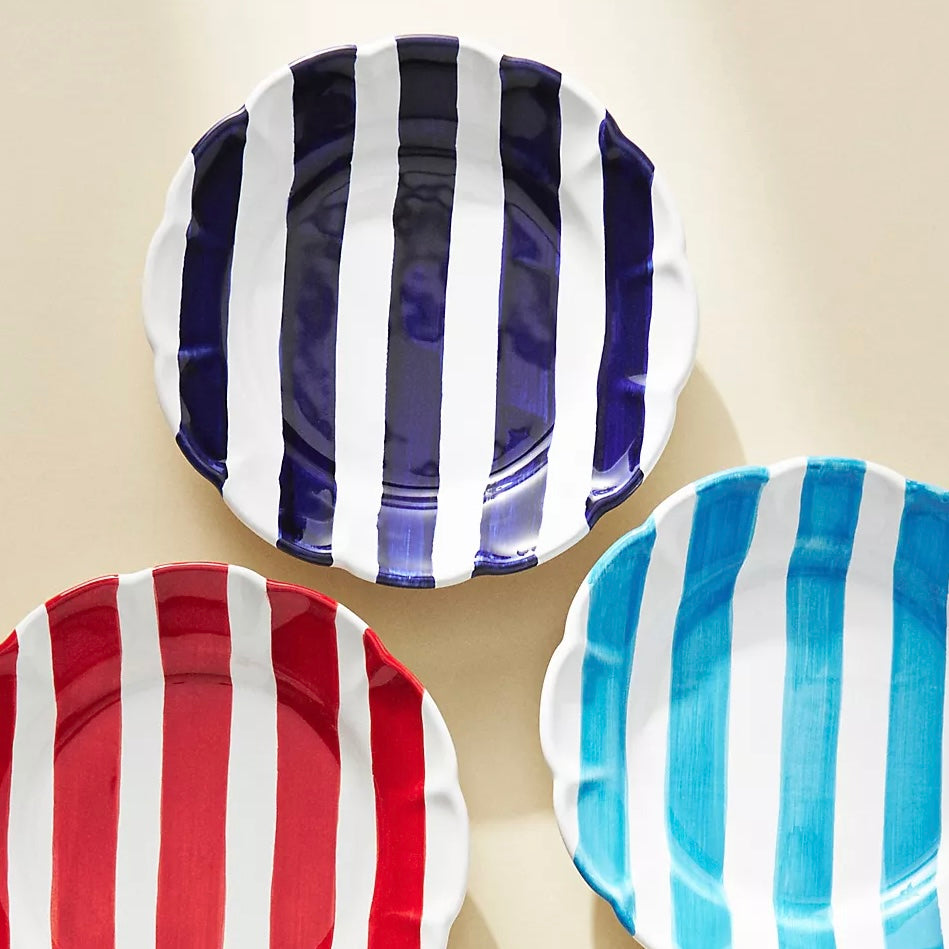 AMALFITANA NAVY STRIPE DINNER PLATE