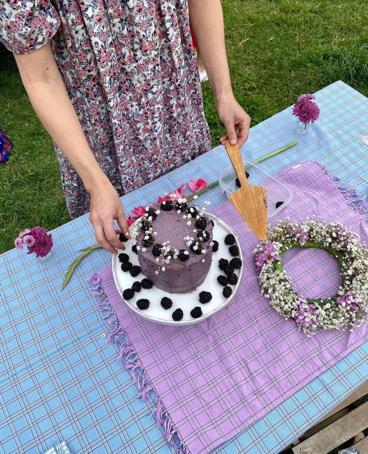 Chiapas Plaid Light Blue Kitchen Towel