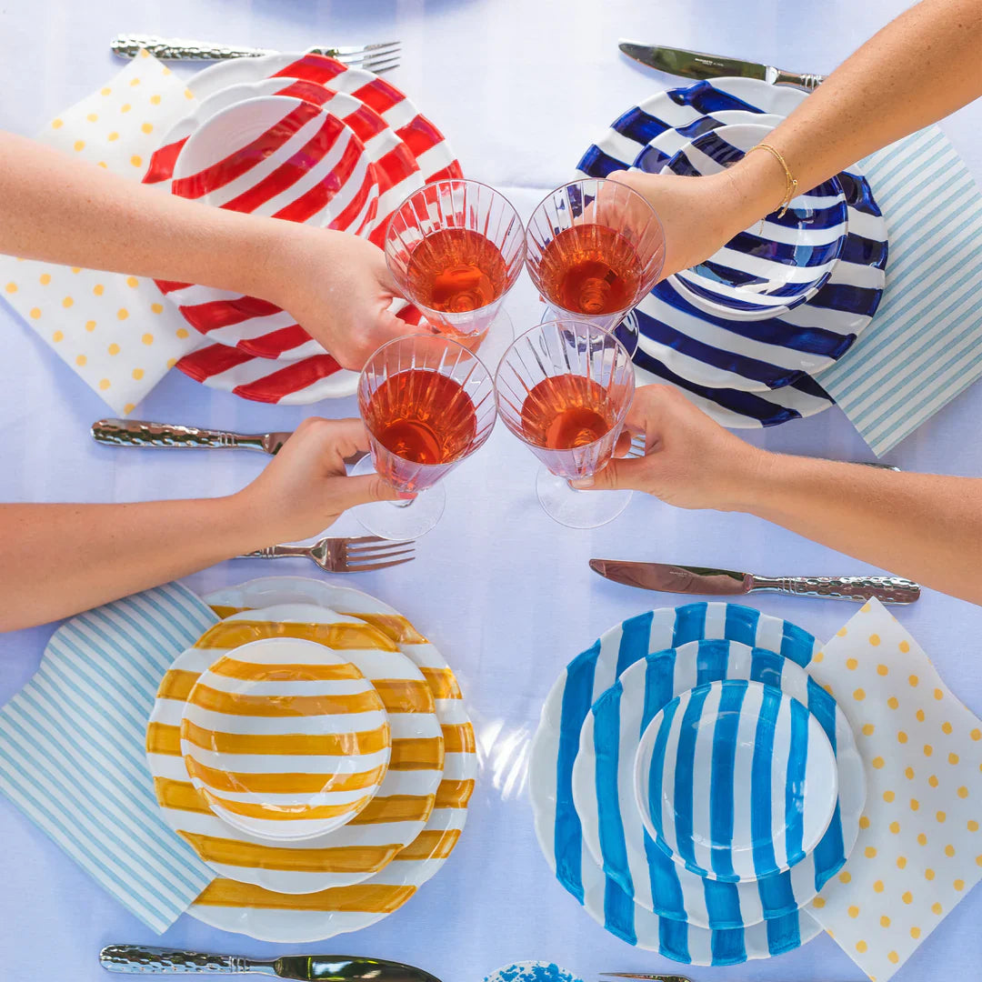 AMALFITANA AQUA STRIPE DINNER PLATE