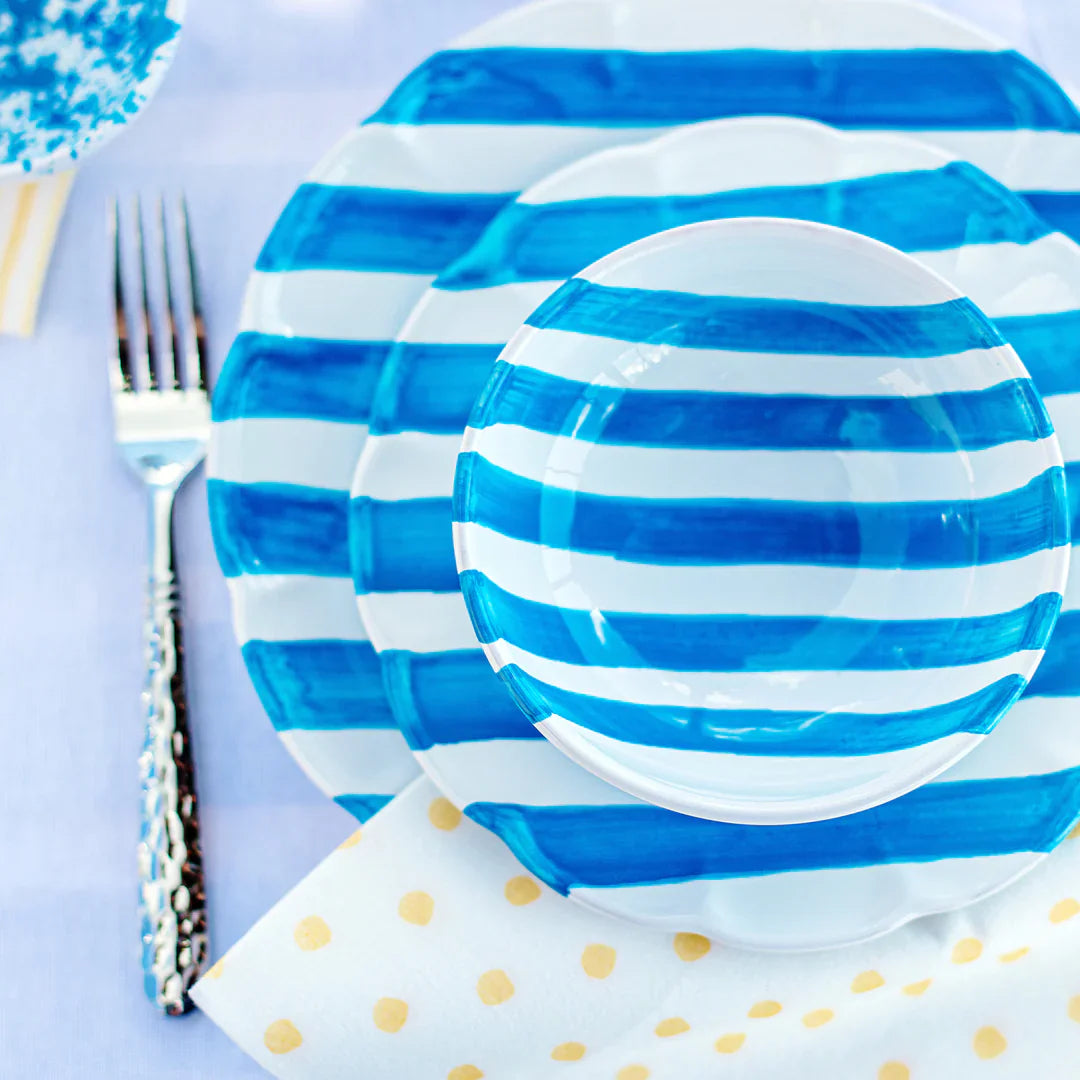 AMALFITANA AQUA STRIPE SALAD PLATE