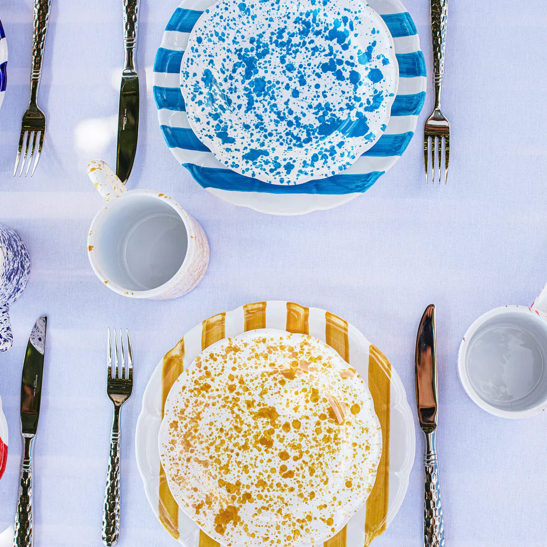 AMALFITANA YELLOW STRIPE DINNER PLATE