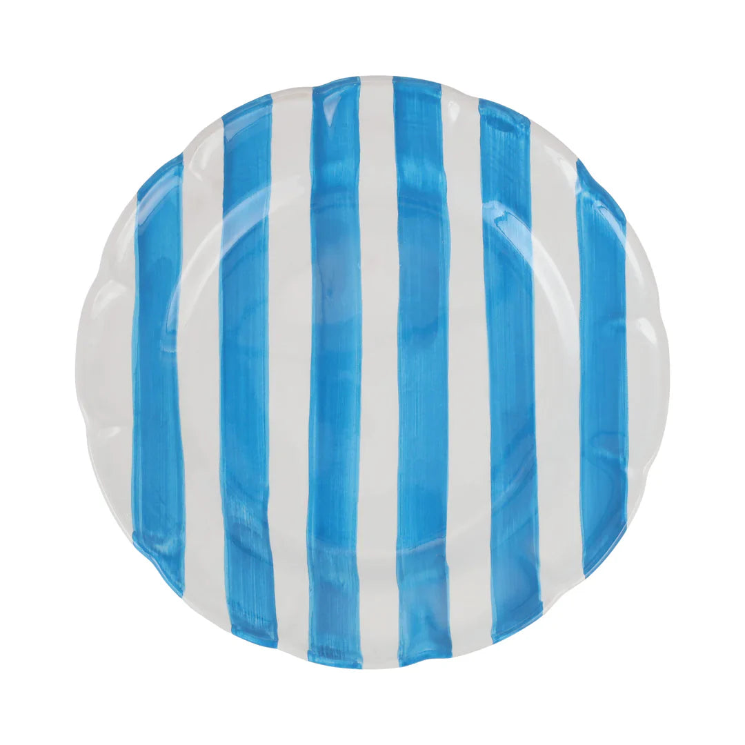 AMALFITANA AQUA STRIPE DINNER PLATE