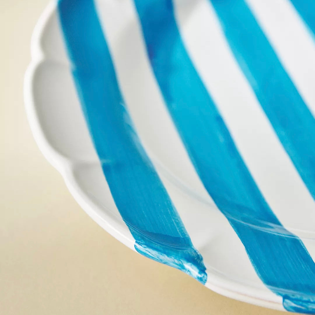 AMALFITANA AQUA STRIPE SALAD PLATE