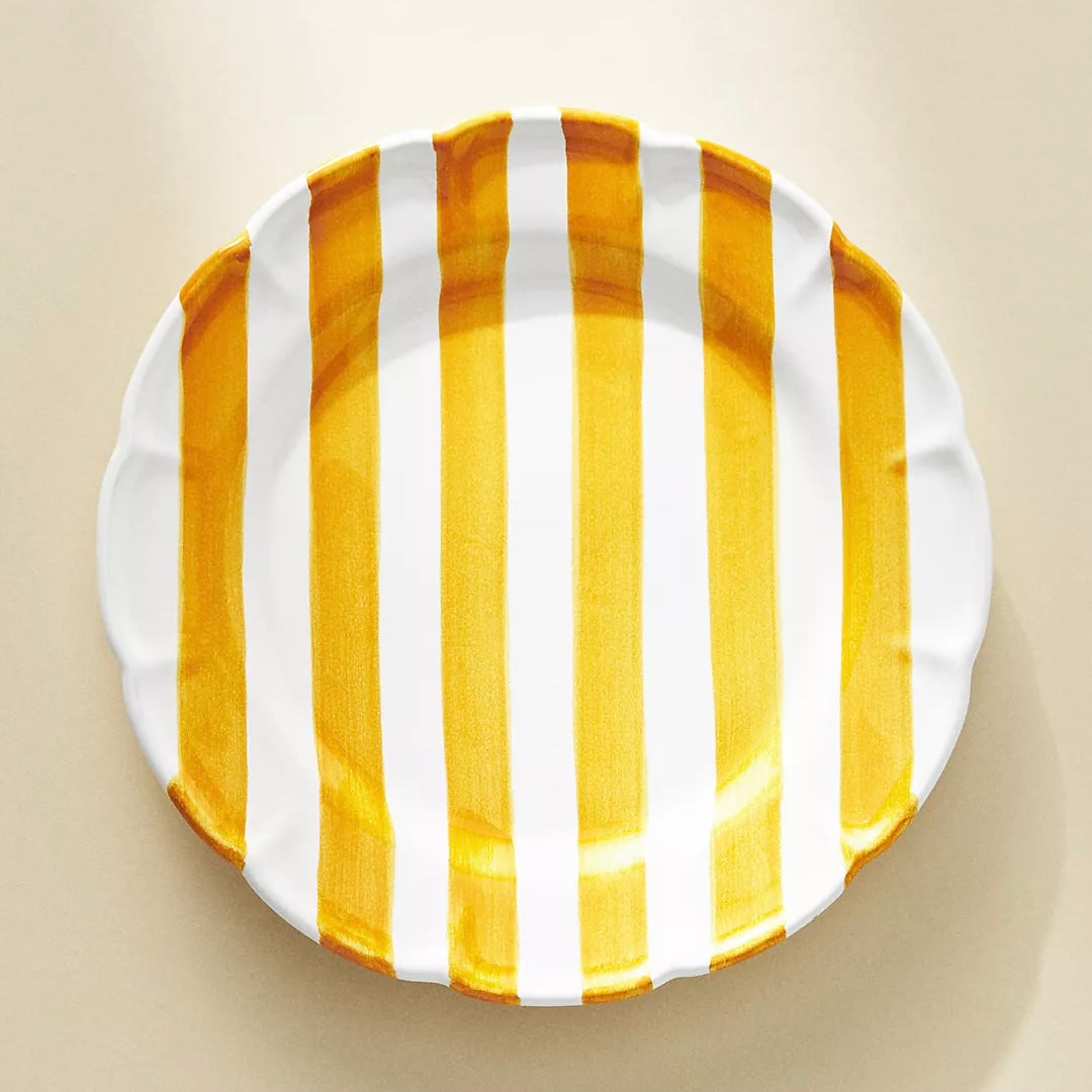 AMALFITANA YELLOW STRIPE DINNER PLATE