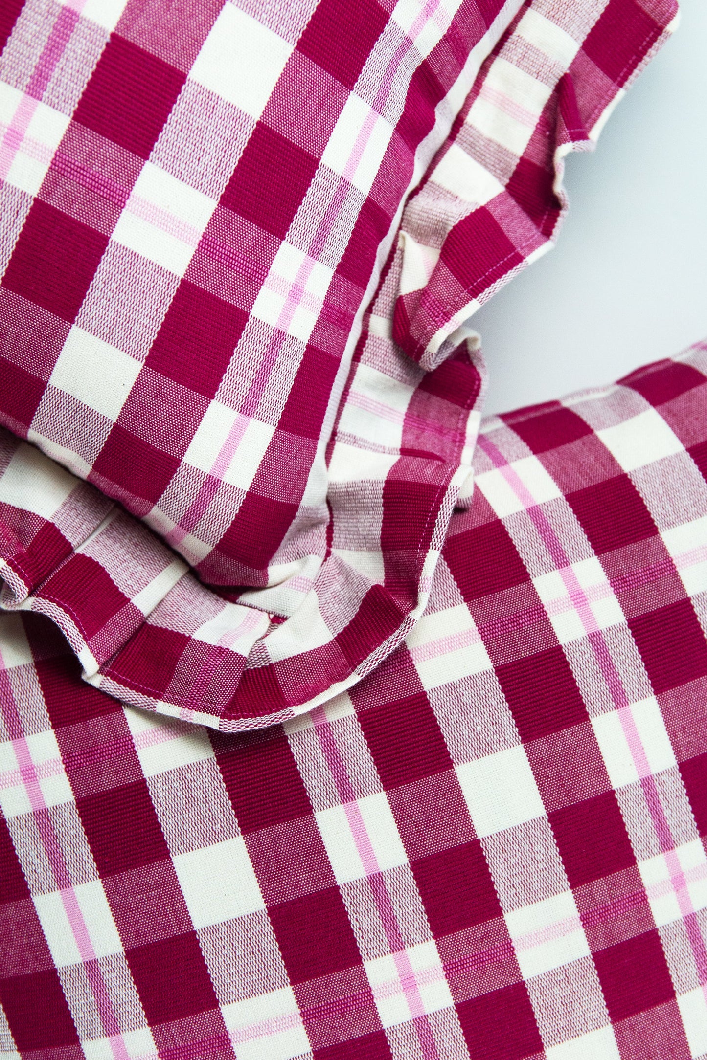 Abigail Cranberry Plaid Pillows