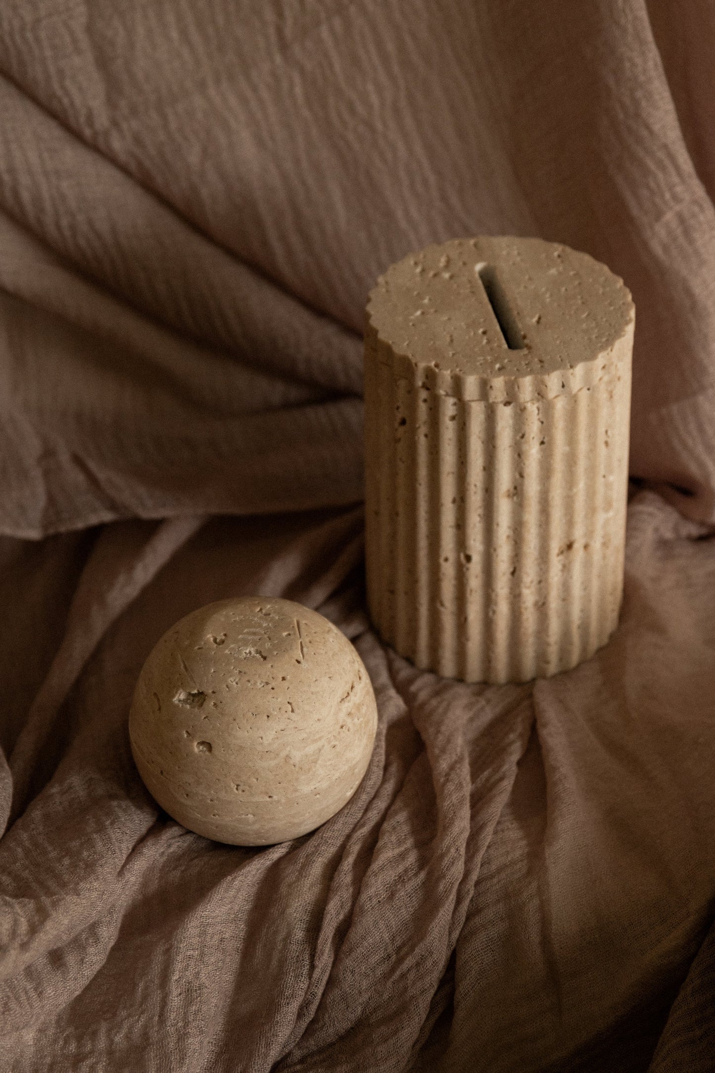Travertine Tzedakah Box