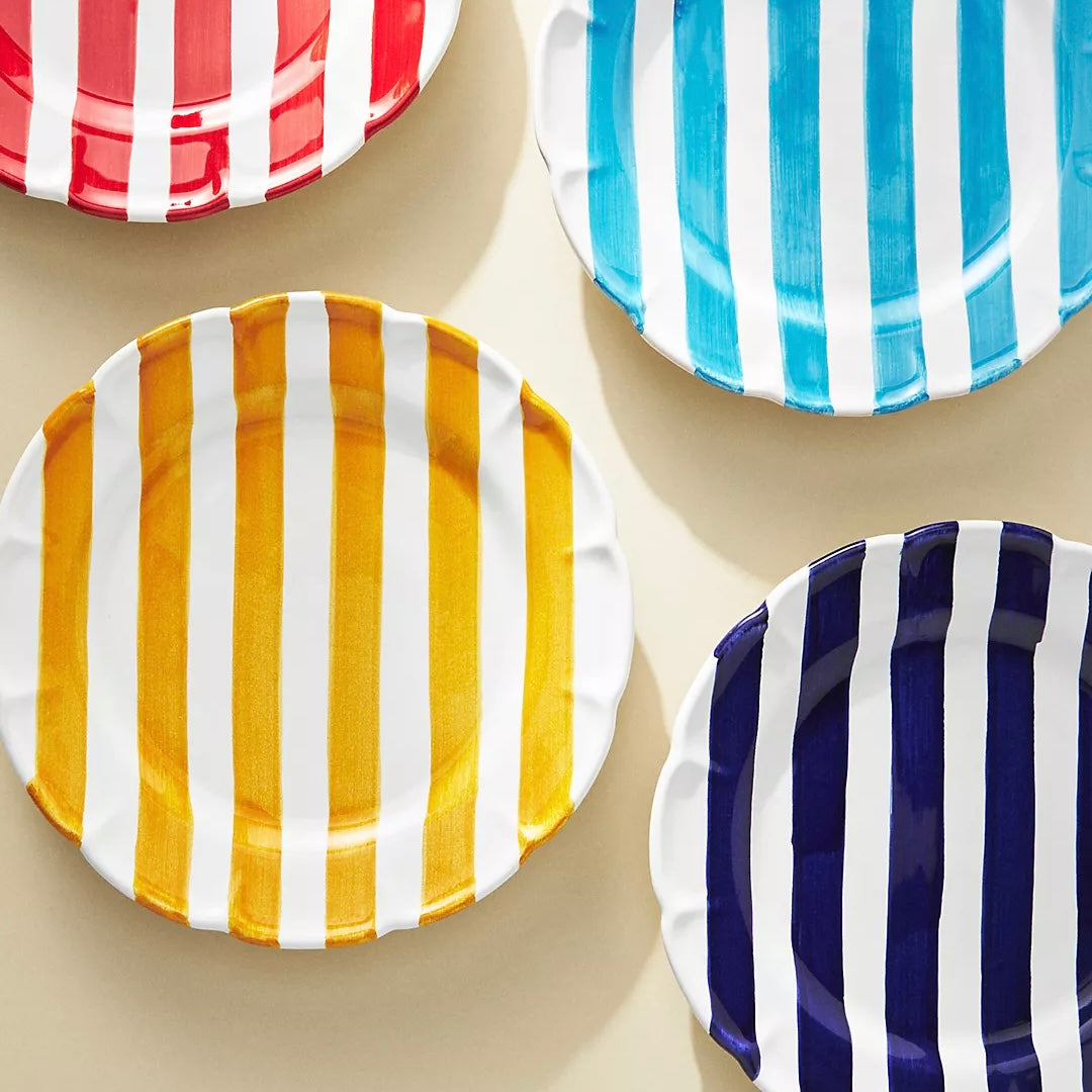 AMALFITANA YELLOW STRIPE DINNER PLATE