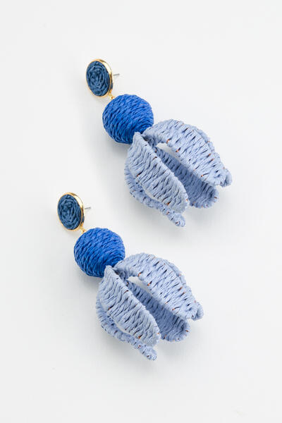 Rattan Flower Drop Earrings