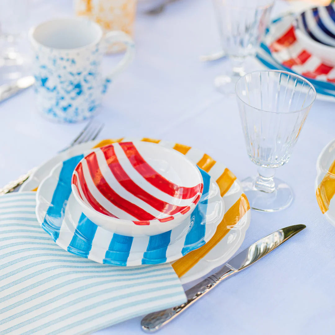 AMALFITANA YELLOW STRIPE DINNER PLATE