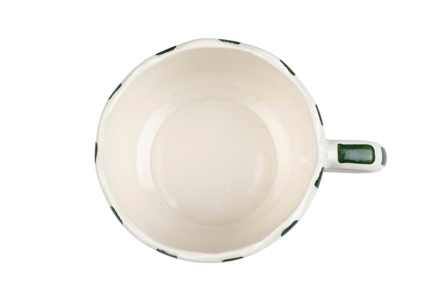 Ceramic wavy Green Coffee Cup , 2.9 x 3.9 Inches (SET OF 2)