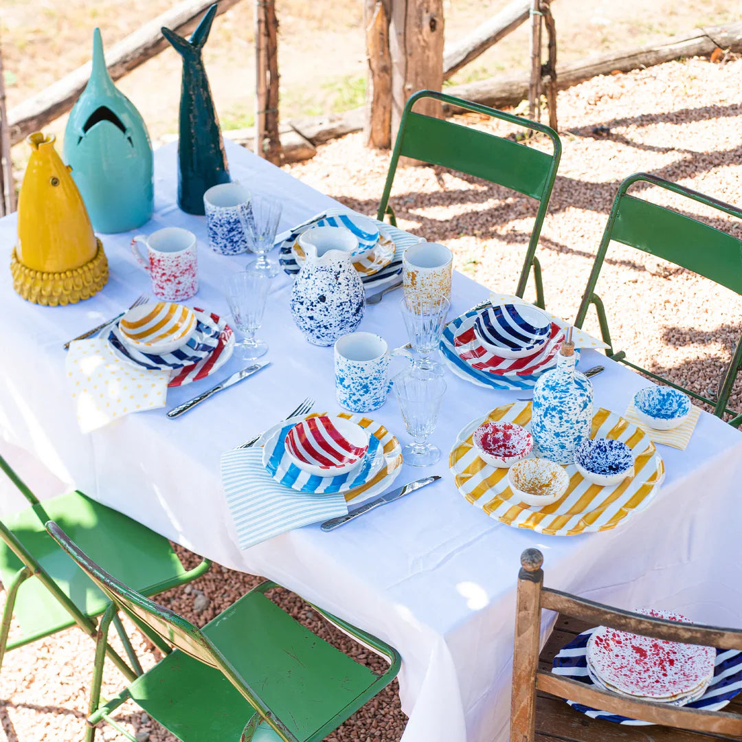 AMALFITANA NAVY STRIPE DINNER PLATE