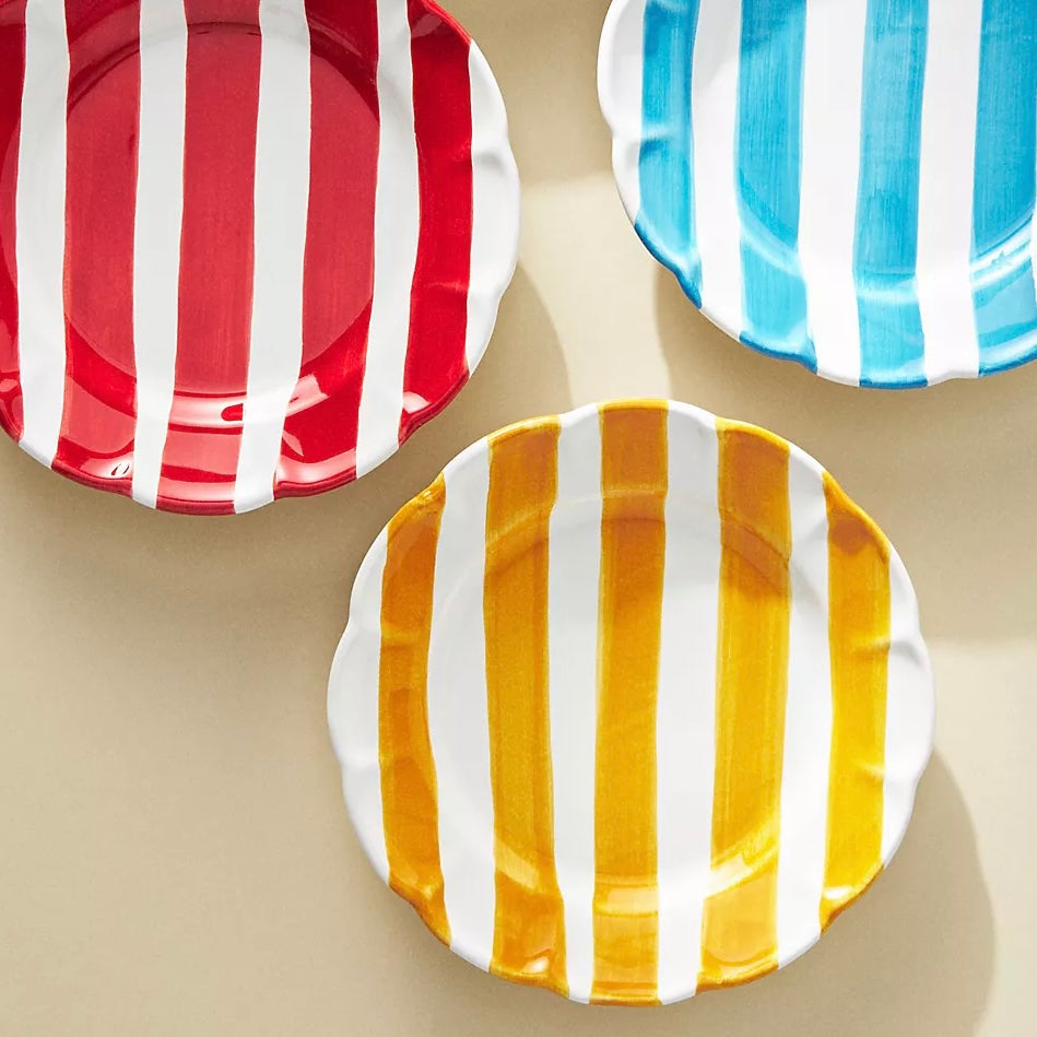AMALFITANA YELLOW STRIPE SALAD PLATE