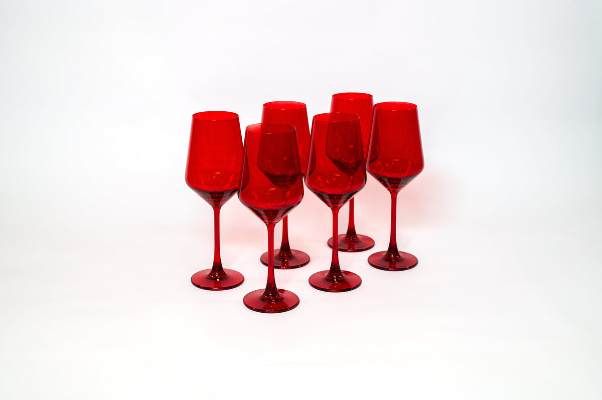 Cherry Red - Colored Wine Glass