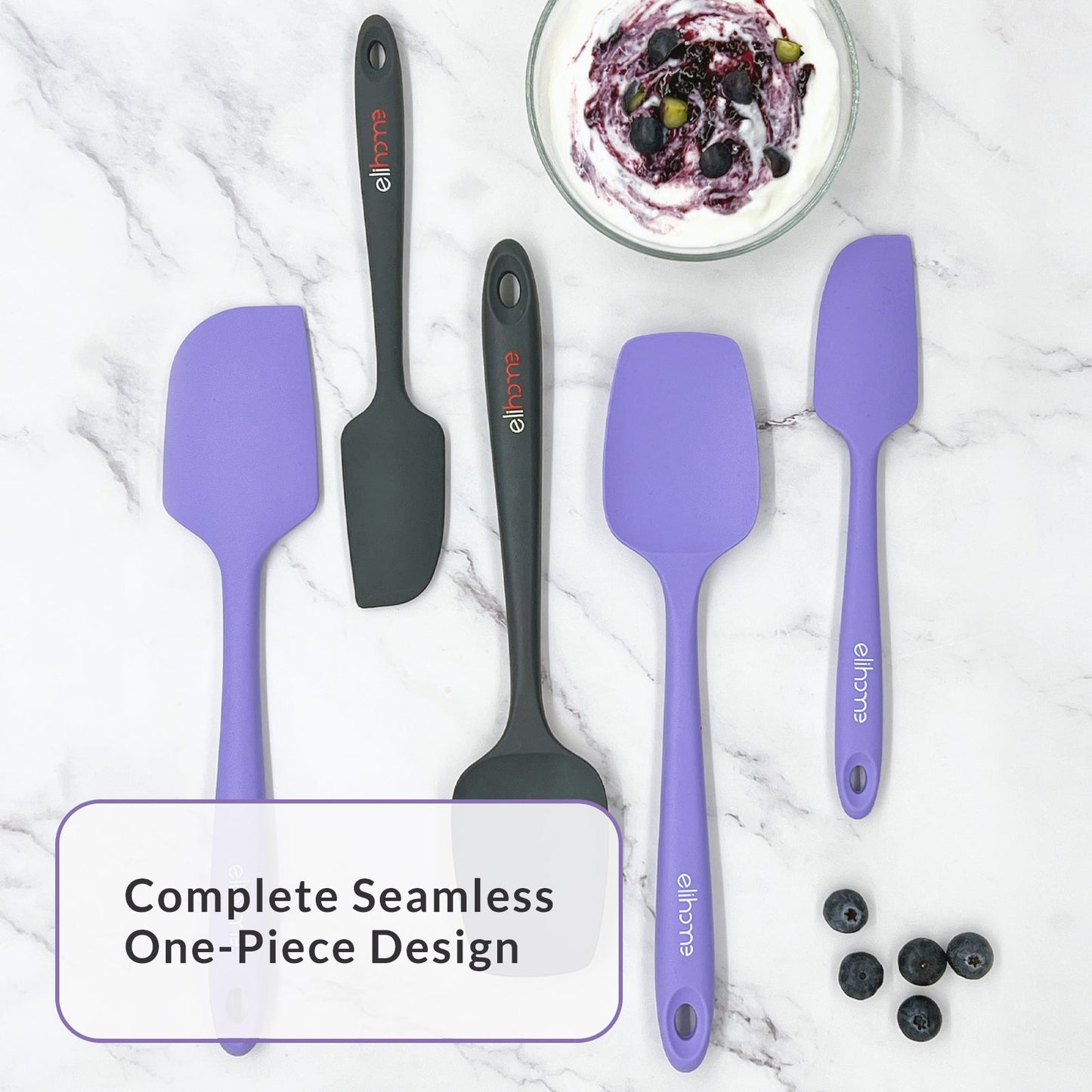 3 Piece Silicone Spatula Set - Purple