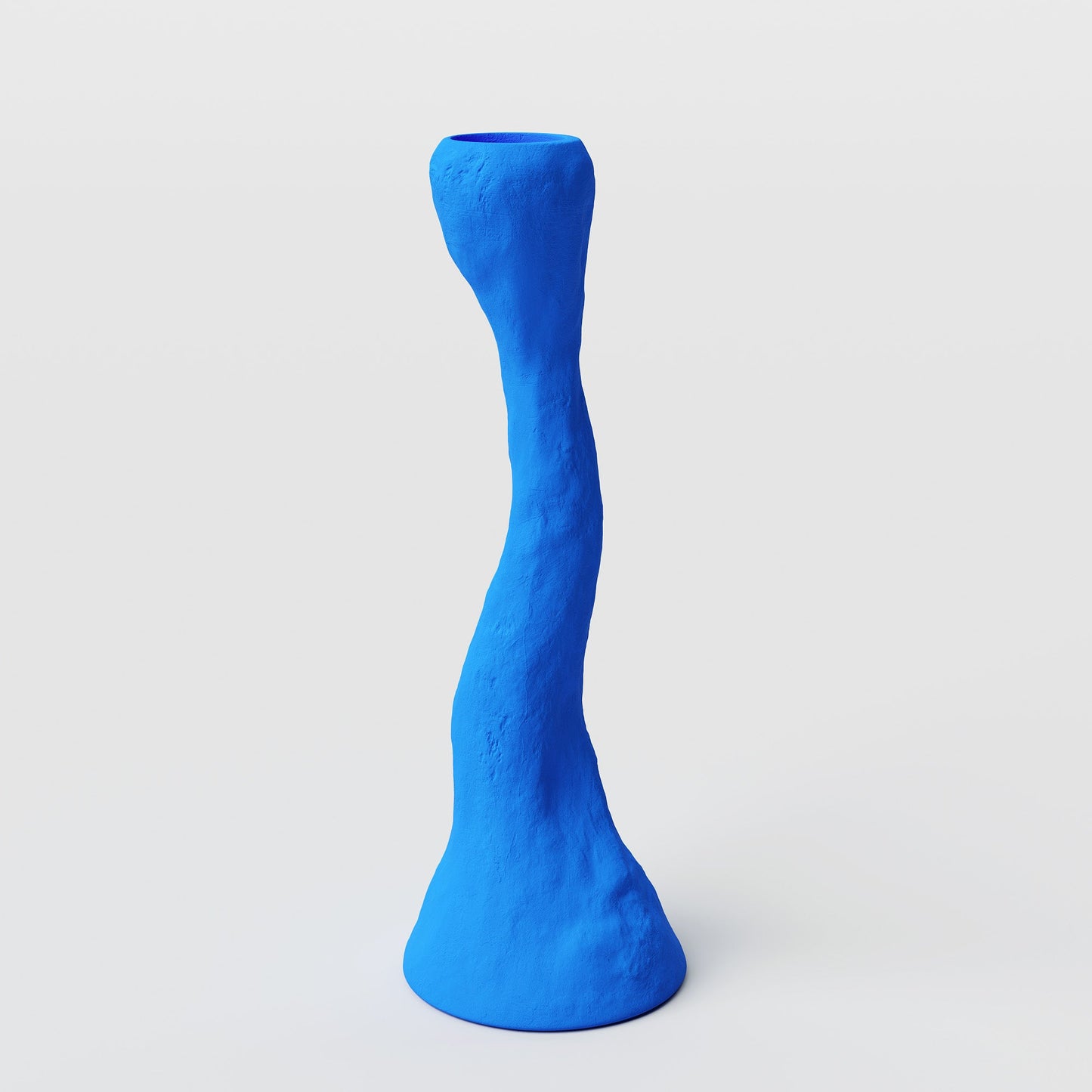 Hilma Tall Matte Blue Porcelain Candle Holder