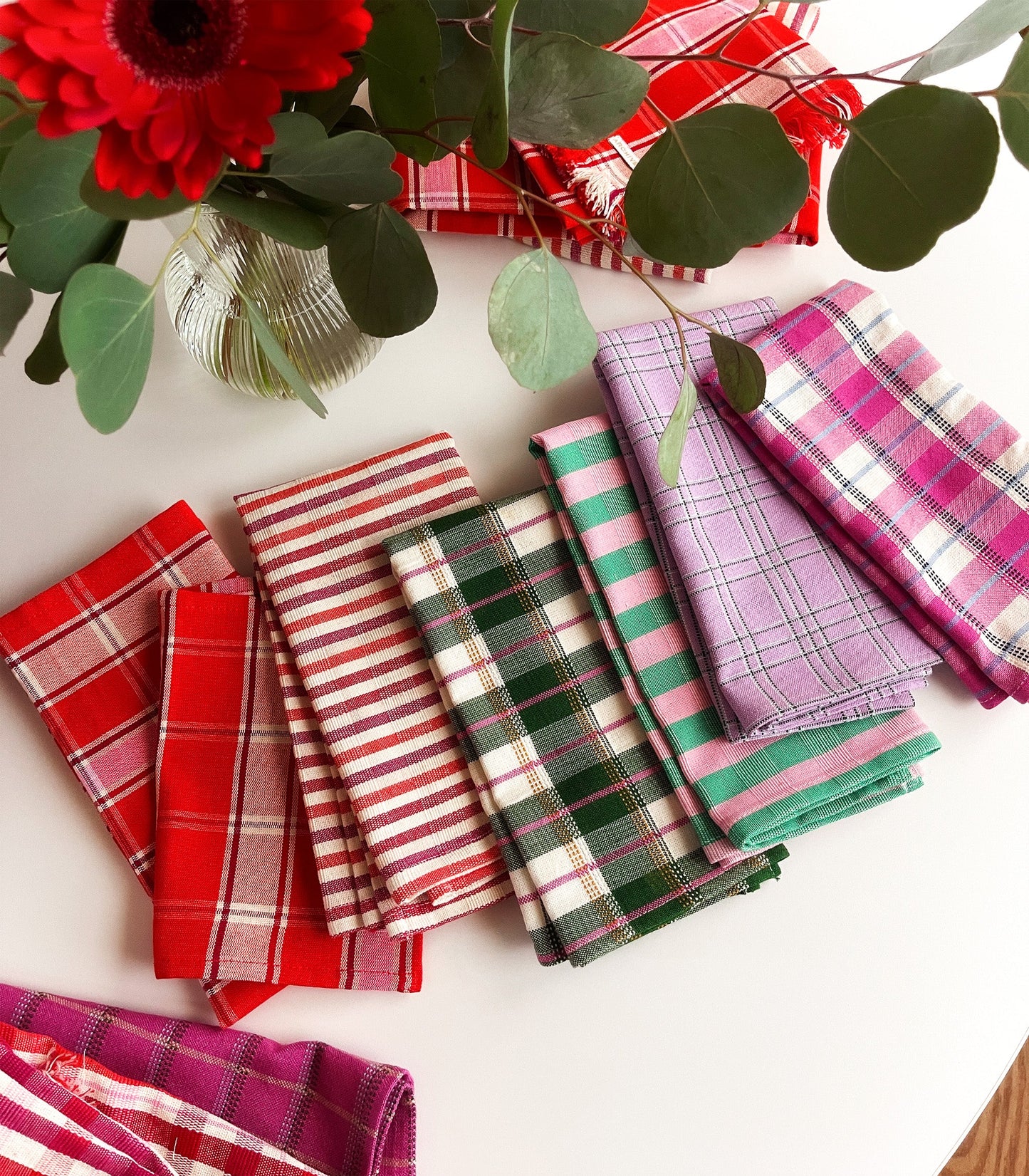 Camila Plaid Cocktail Napkins, Set of 4