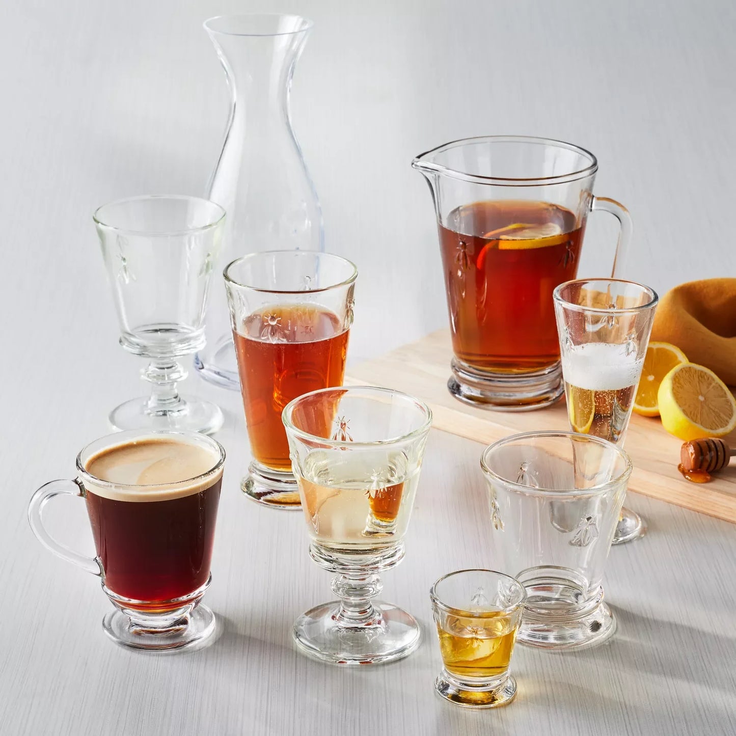BEE TUMBLER, CLEAR (SET OF 6)