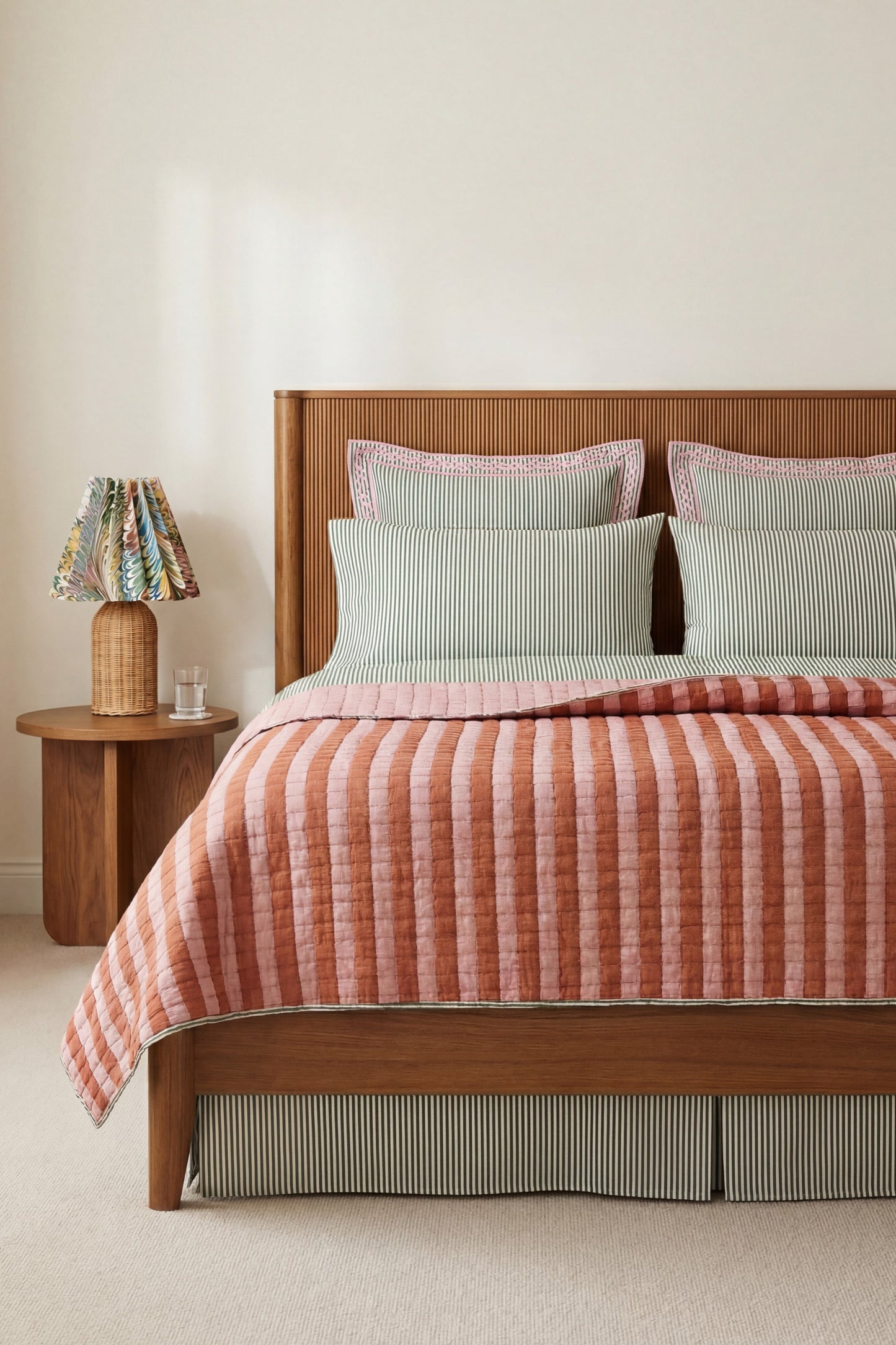 Dusty Pink & Taupe Reversible Sujani Quilt