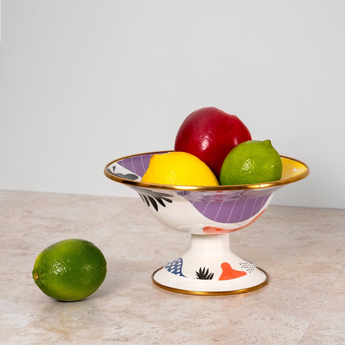 Kapka Flashback Small Enamel Footed Fruit Plate - Darling Spring