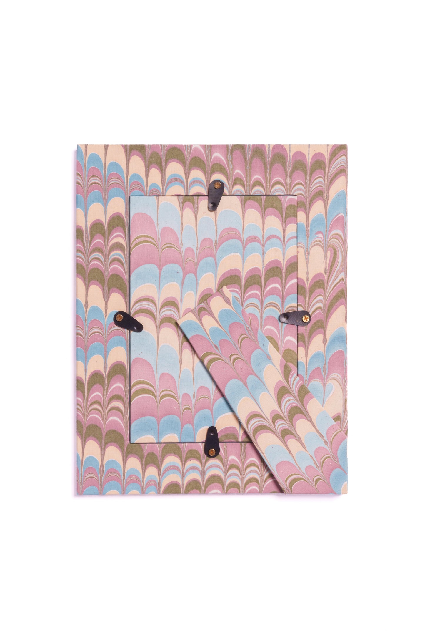 Hand-Marbled Picture Frame in Lilac Blues, 4x6