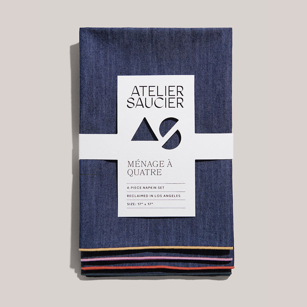 Rainbow Denim Napkins | Set of 4