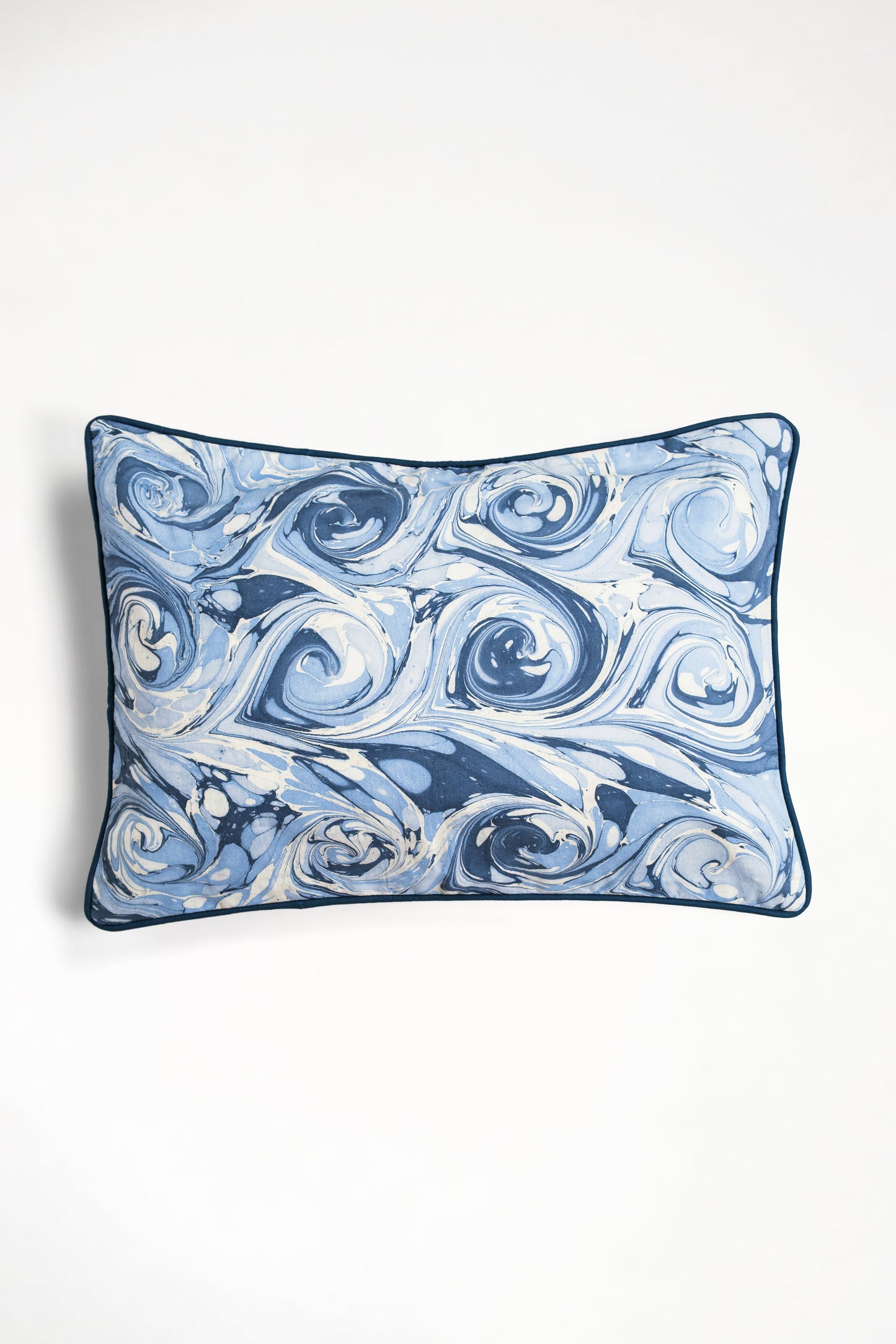 Ocean Wave Hand-Marbled Pillow, 14x20