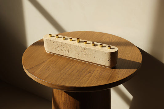 Travertine Candle Menorah
