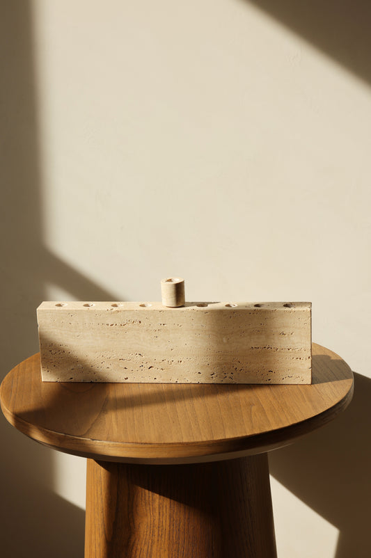 Travertine Oil Menorah