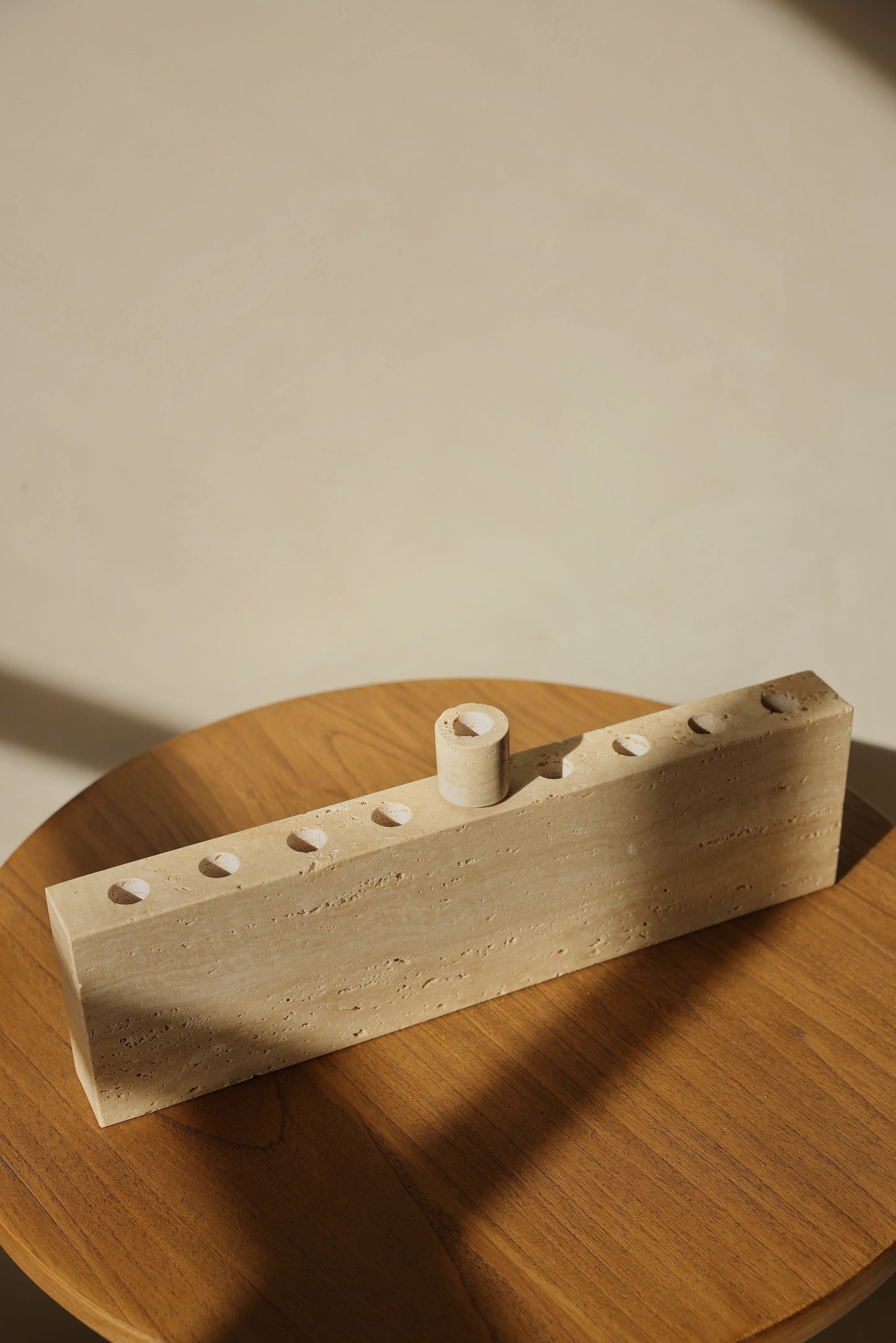 Travertine Oil Menorah