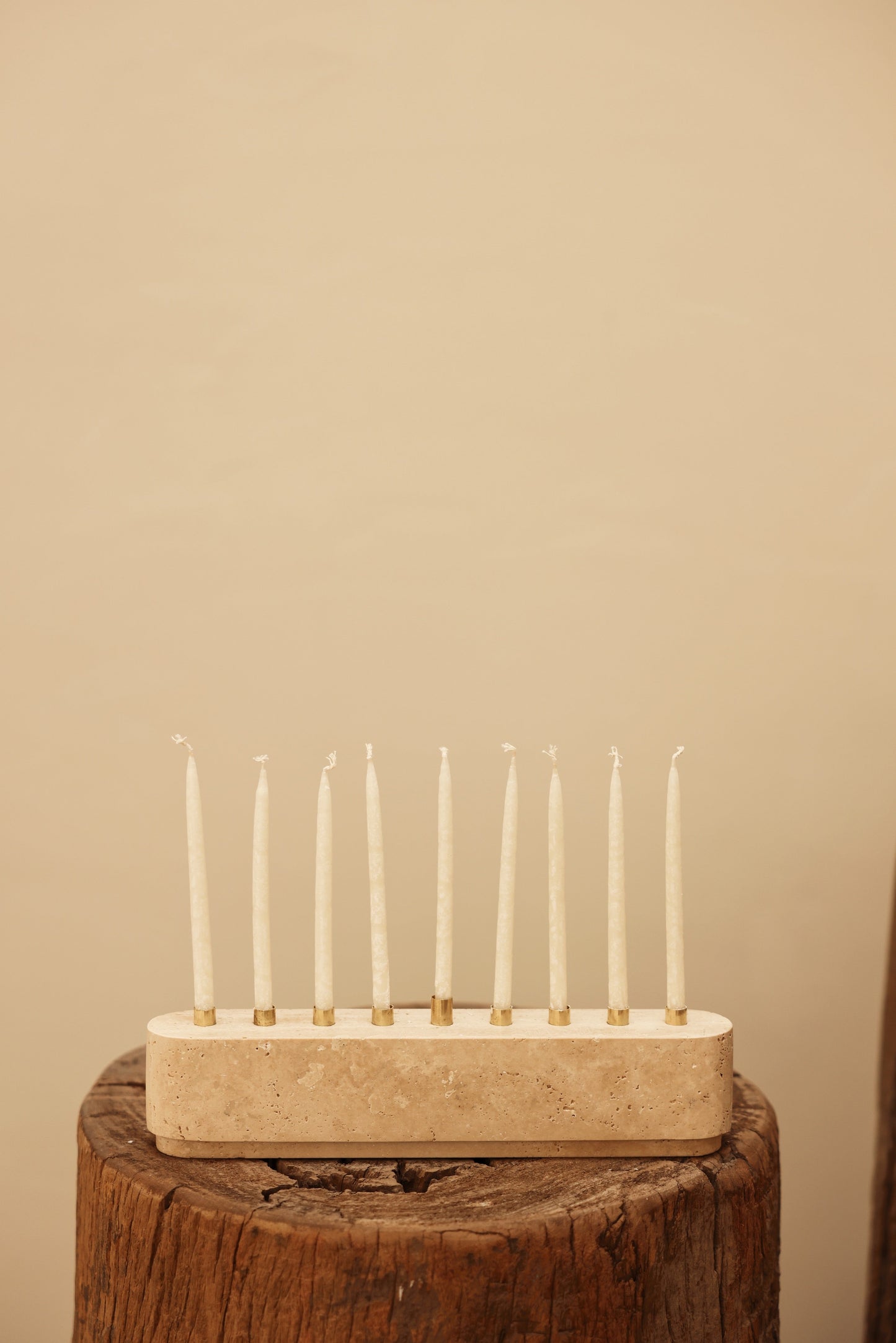 Travertine Candle Menorah