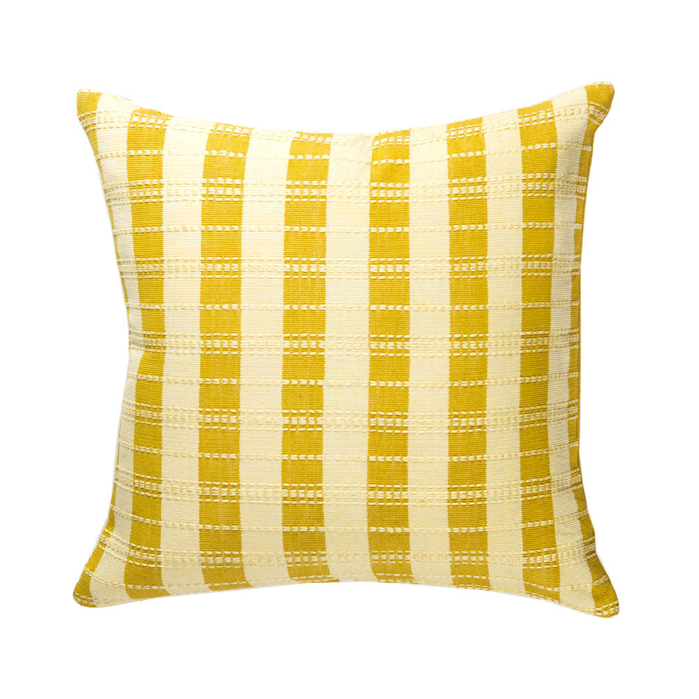 Santiago Grid Pillow - Butter