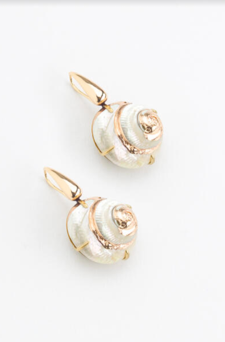 Seashell Gold Accented Earrings
