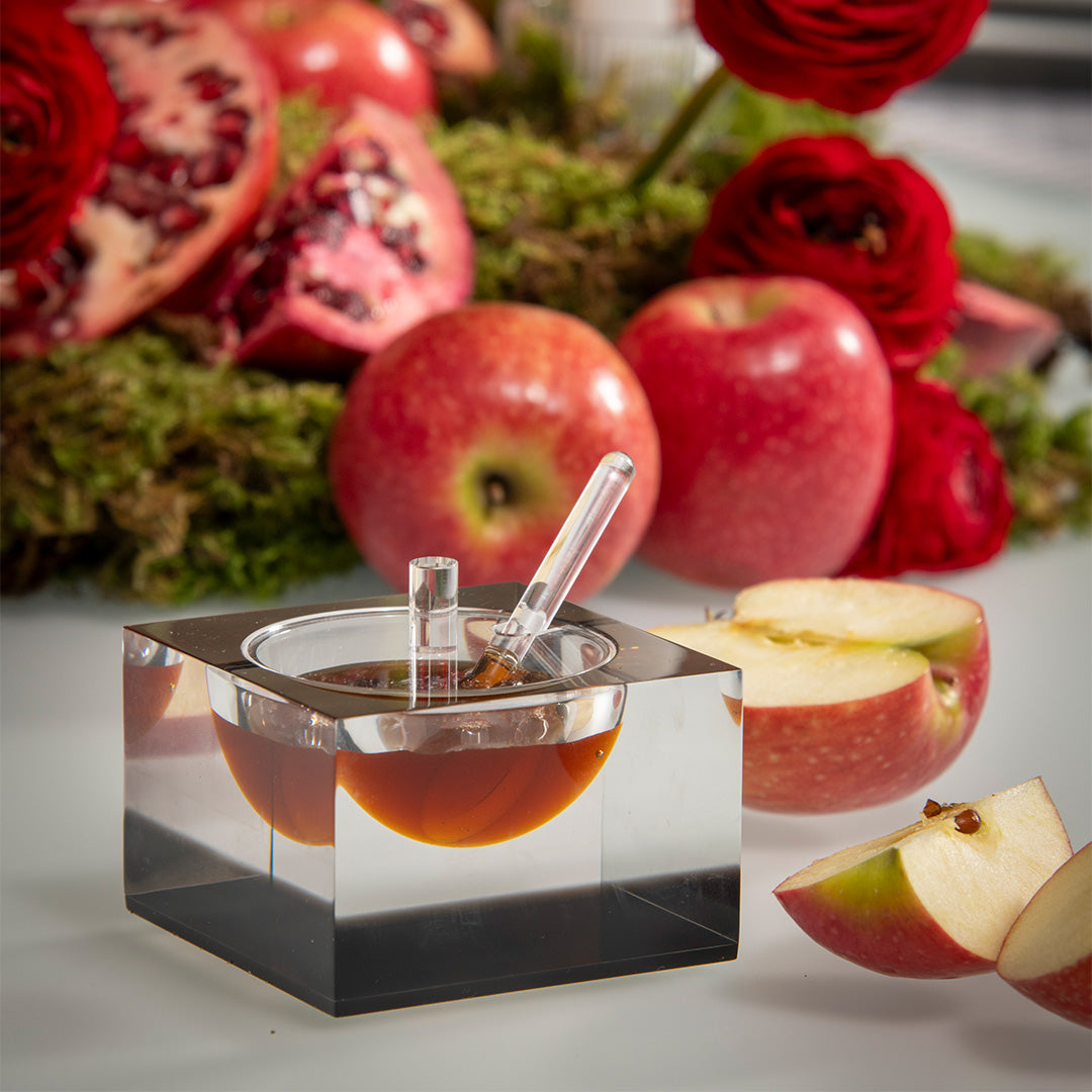 Acrylic Honey & Salt Dish Black