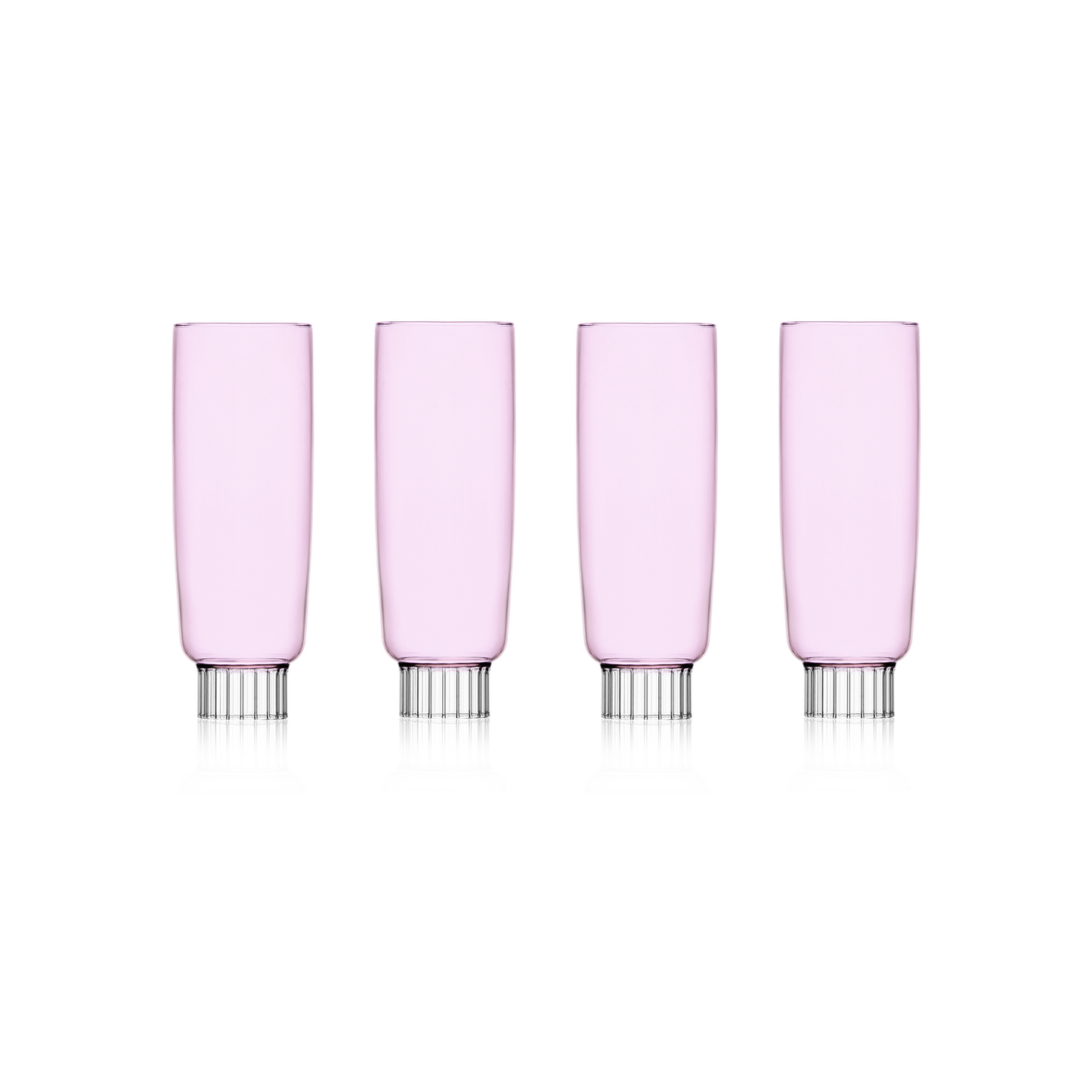Sprezz's blush pink champagne flute from the Romantic Collection, a perfect example of safe glassware that combines functional elegance with colorful charm for any brunch party setup.