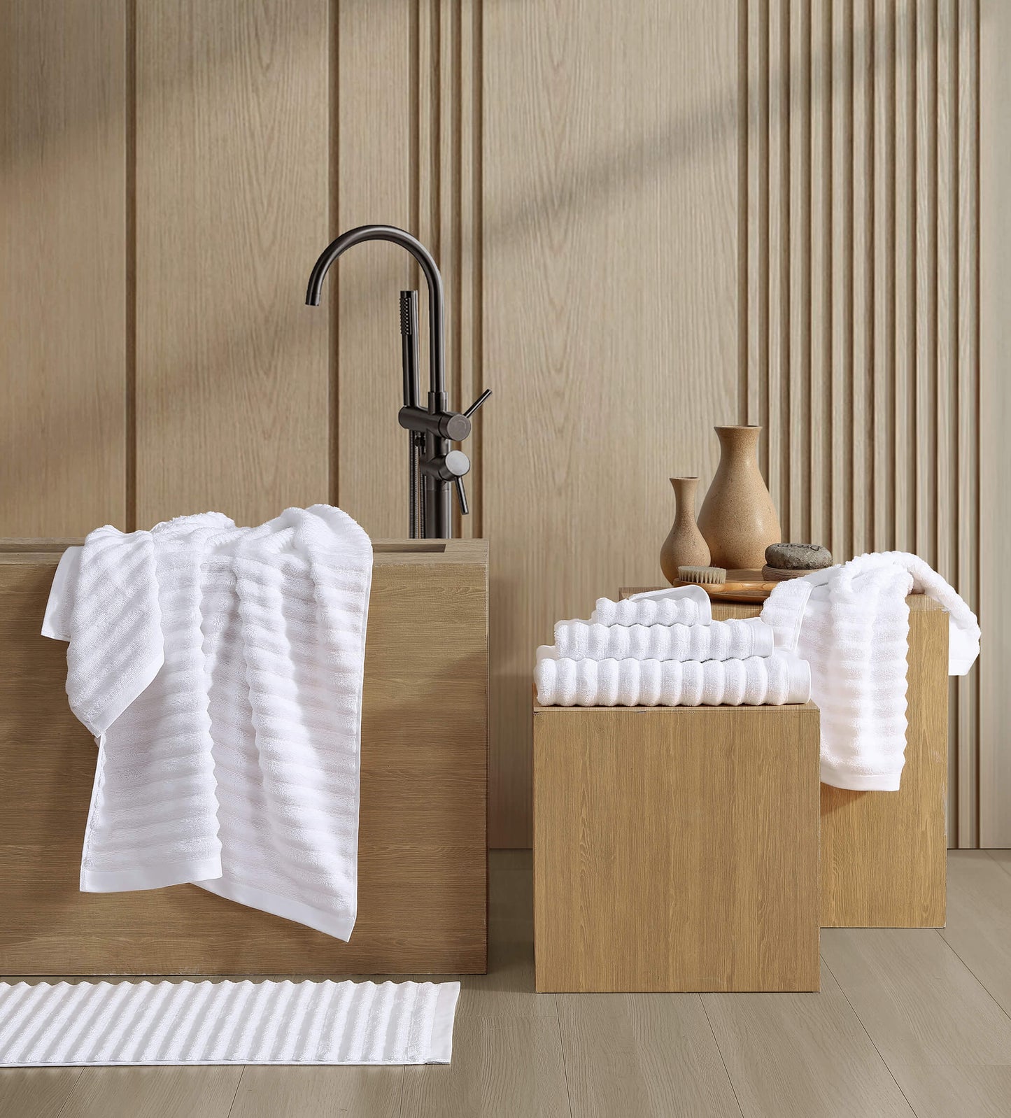 Turkish Cotton Rib Towel Set