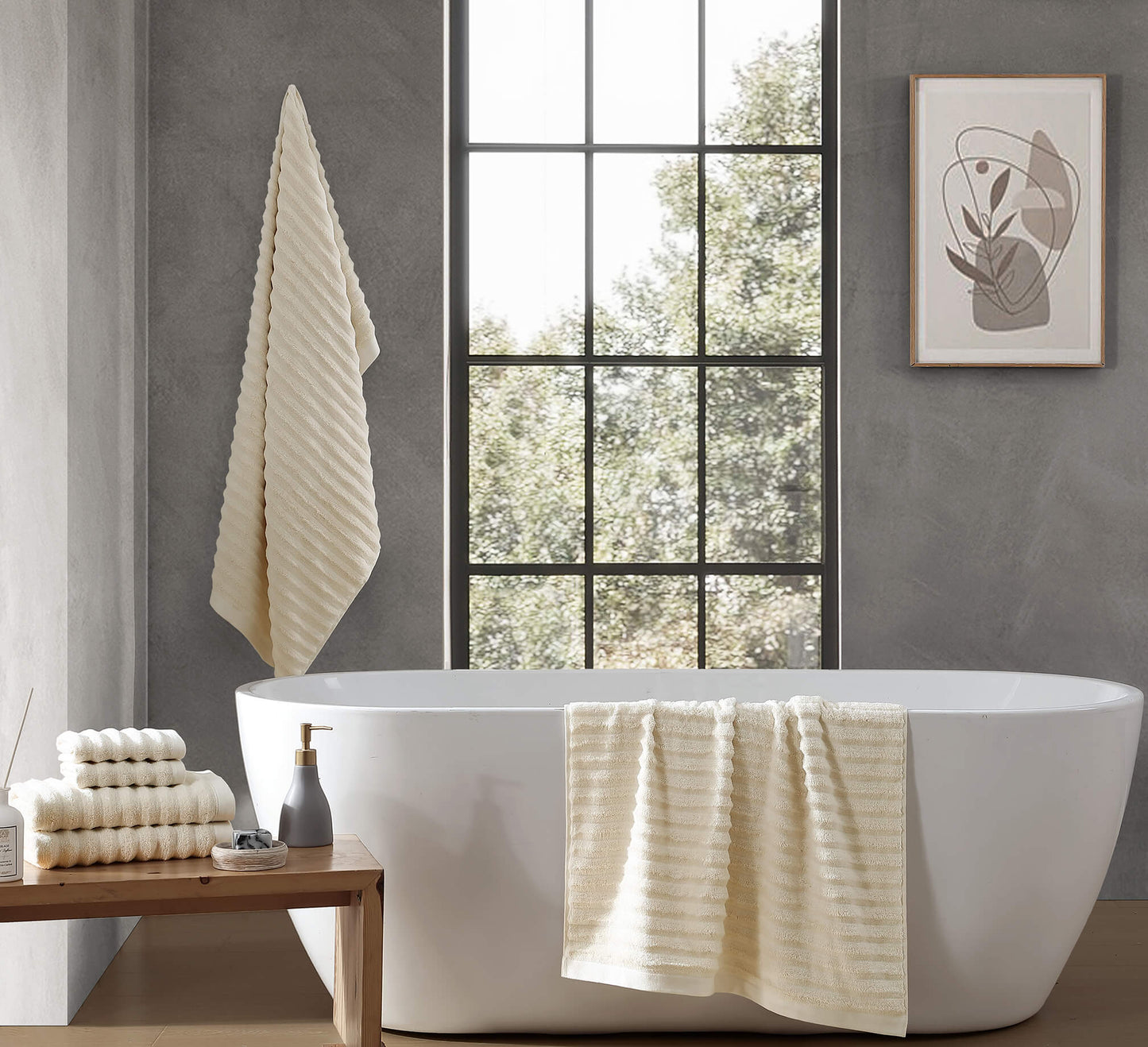 Turkish Cotton Rib Towel Set