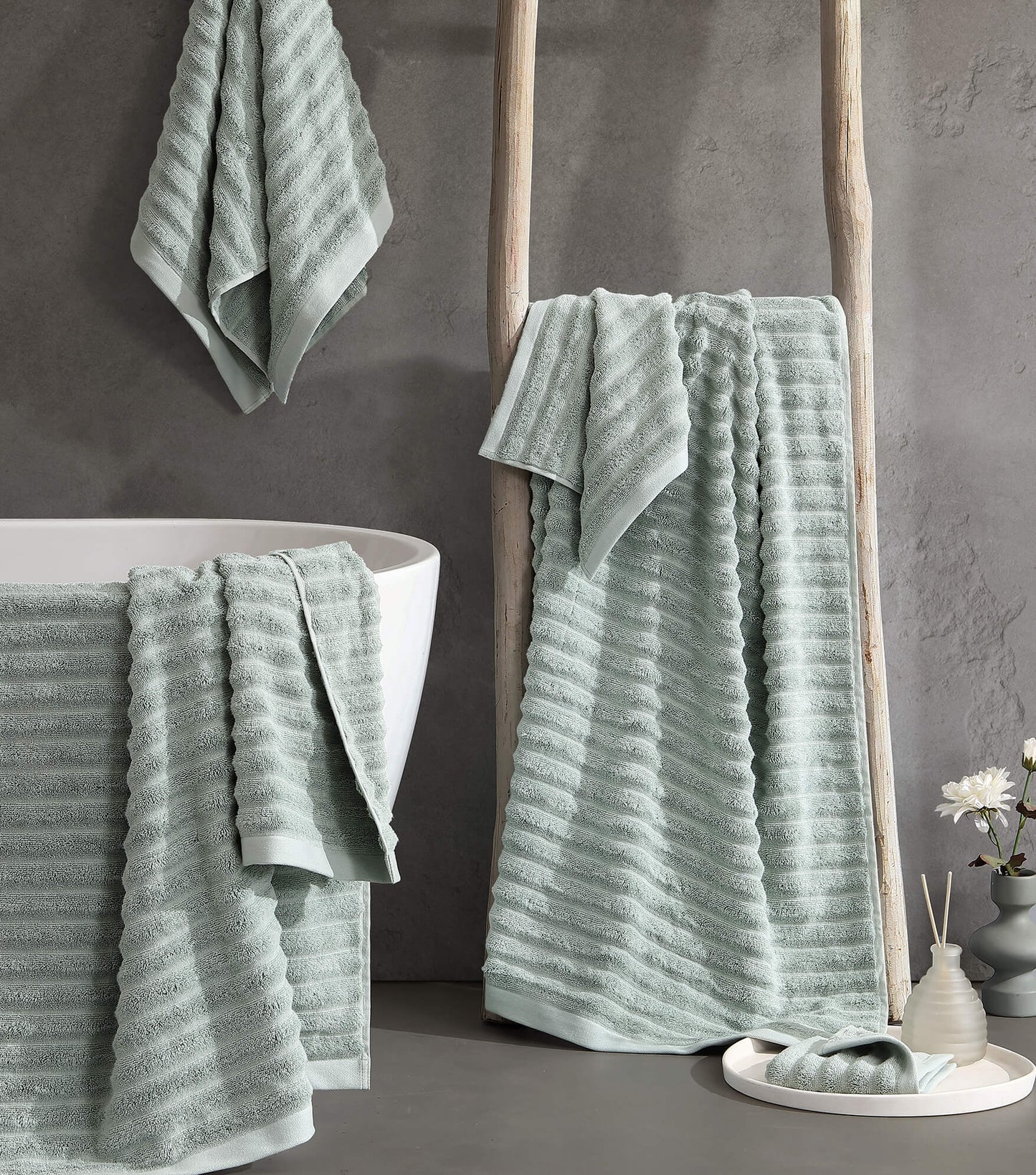 Turkish Cotton Rib Towel Set