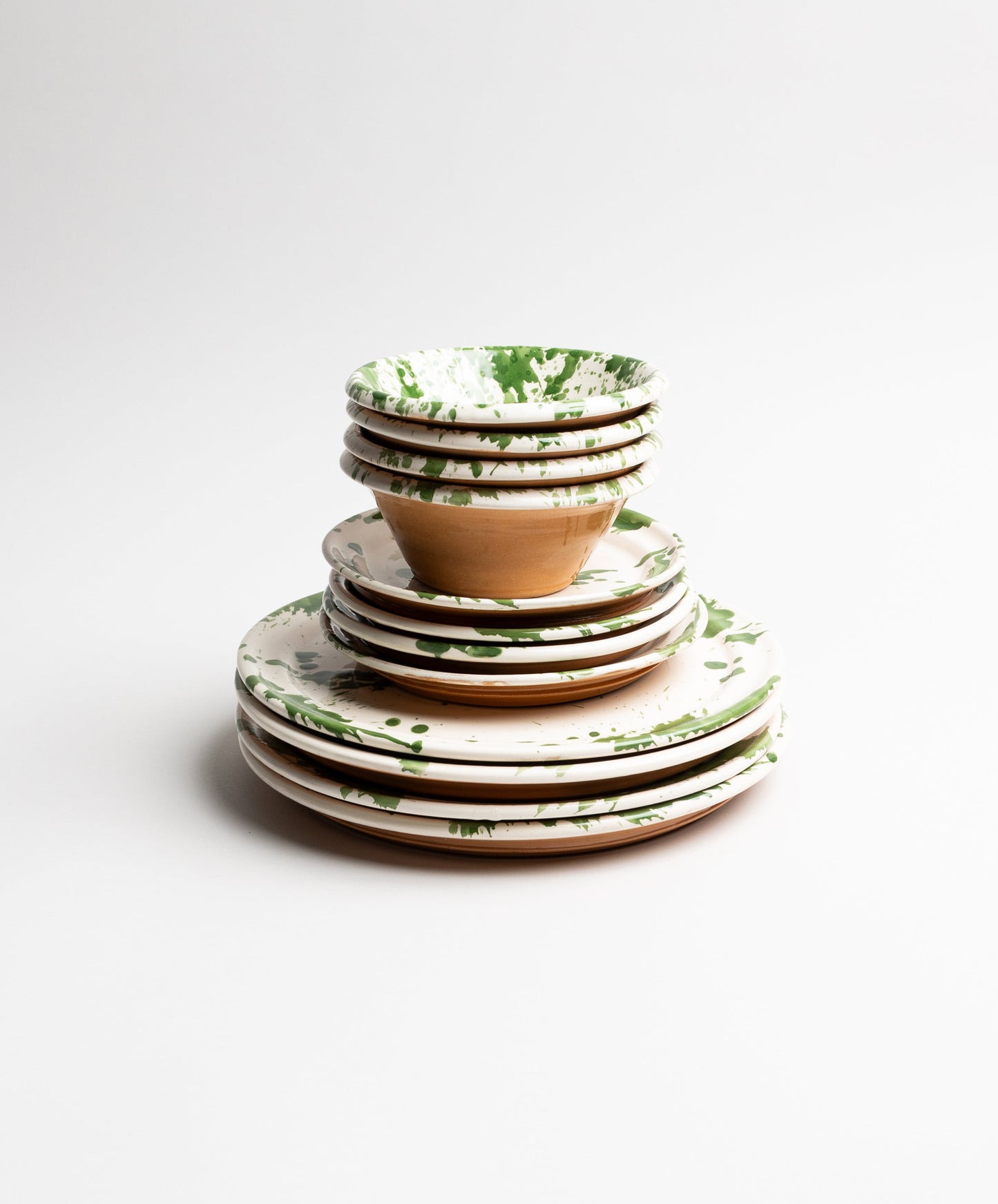 Dinner Plate Set- Il Buco Vita / Color~Green Splatterware