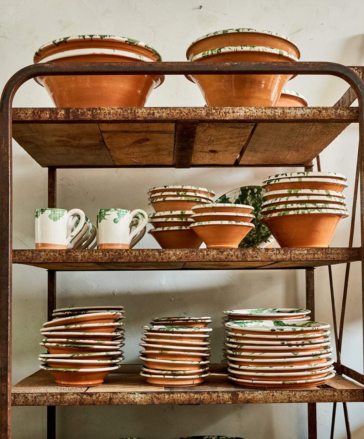Green Splatterware Dinner Plate