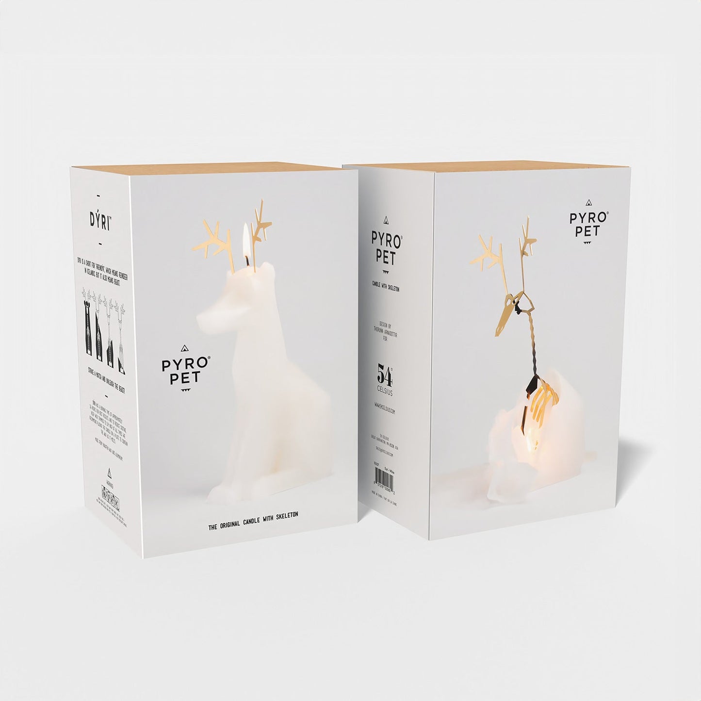 PyroPet Dyri Reindeer Candle - White