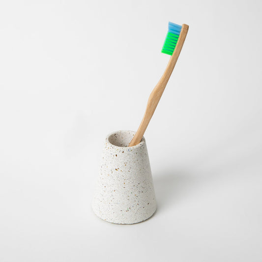Toothbrush Holder | White Terrazzo - pretti.cool