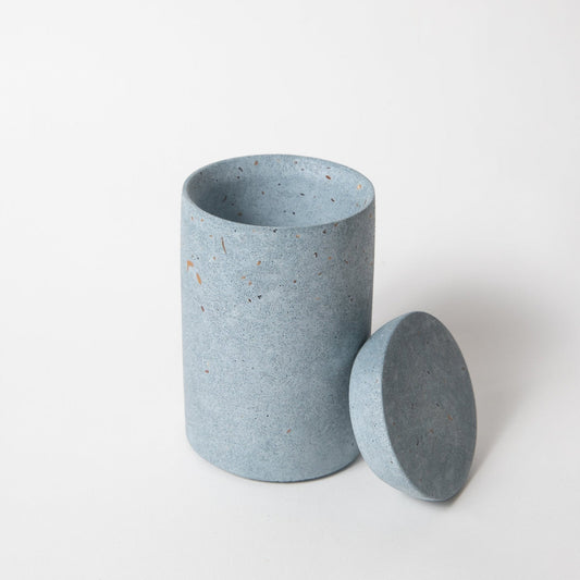 Cotton Swab Holder | Light Blue Terrazzo - pretti.cool