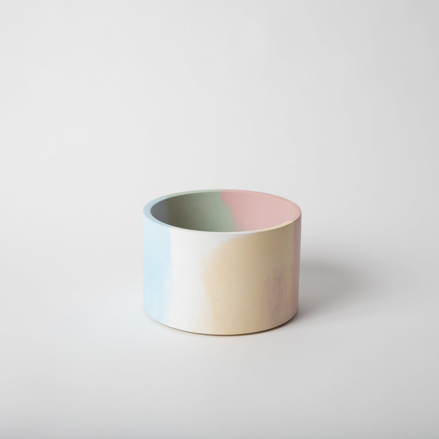 5 inch concrete vessel in jawbreaker (rainbow color).