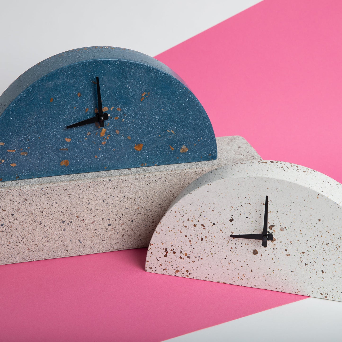 Mantle Clock | Chunky White Terrazzo