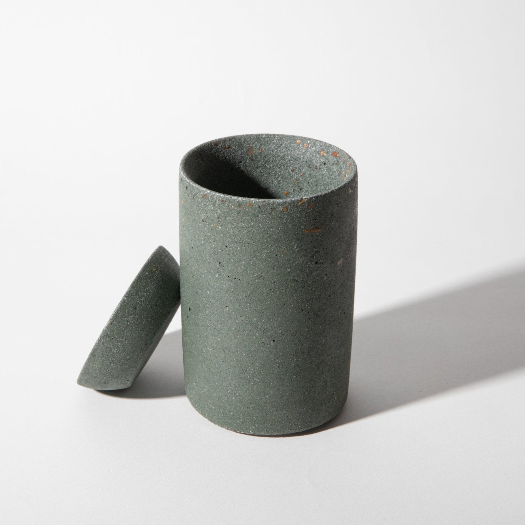 Cotton Swab Holder | Dark Green Terrazzo - pretti.cool