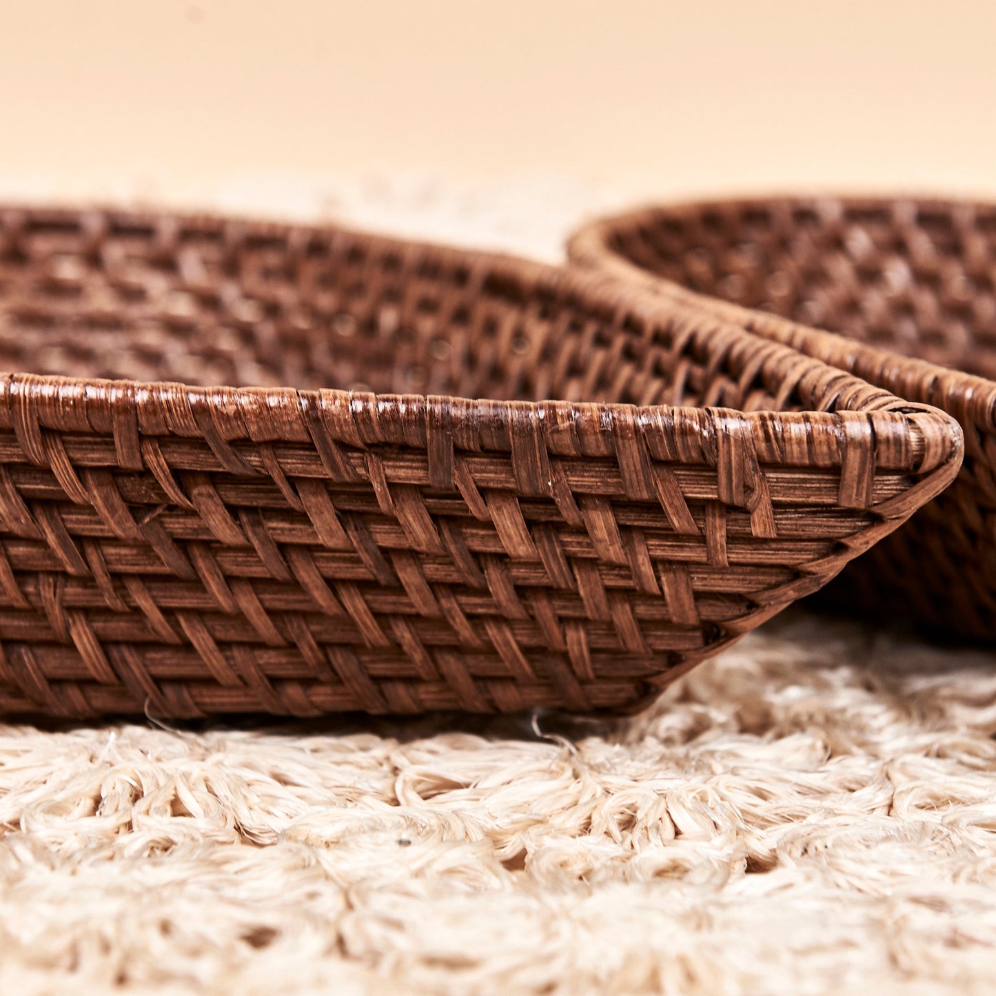 Luntian Leaf Nesting Rattan Baskets, Set of 2