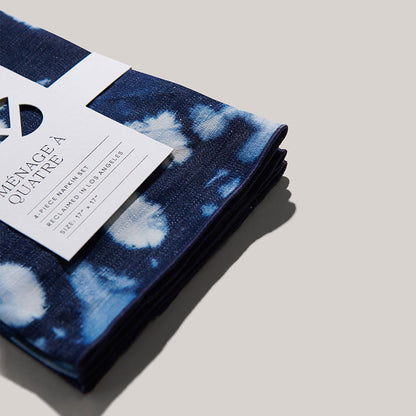 Tie-dye Denim Linen Napkins | Set of 4