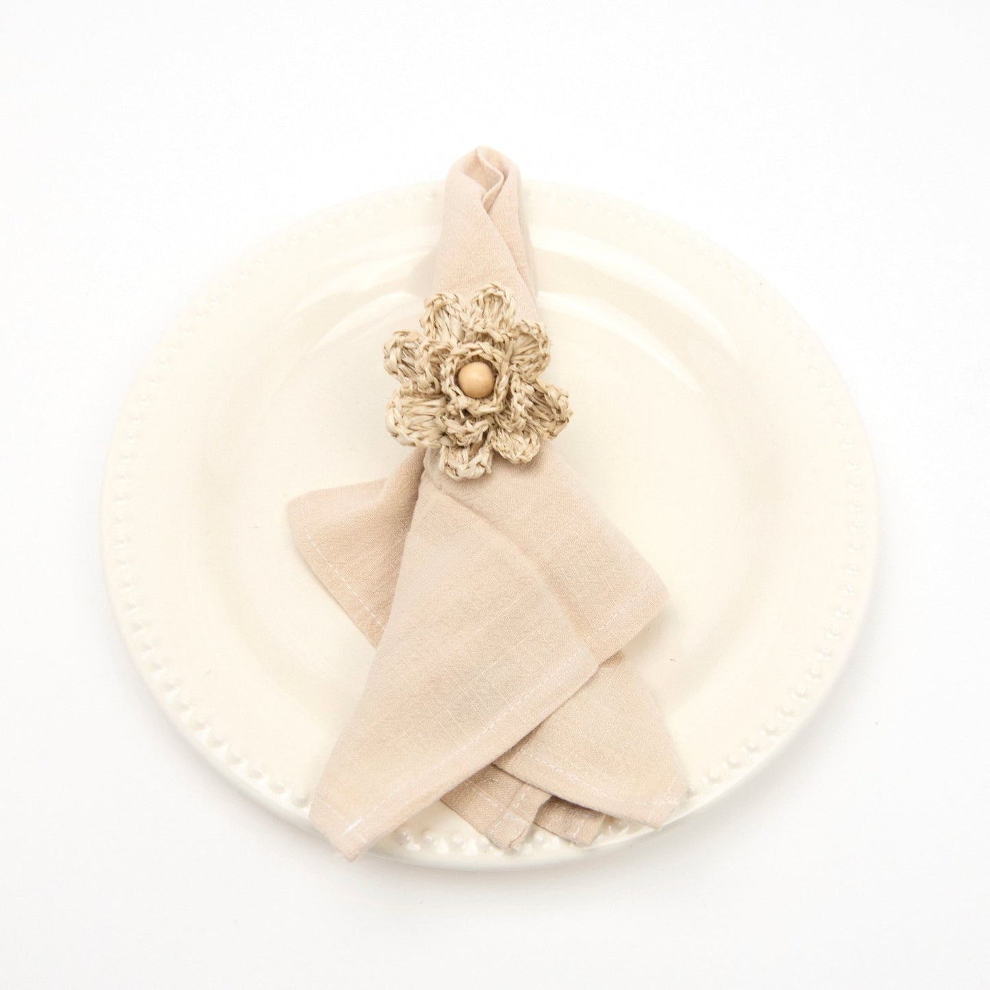 Raffia Flower Napkin Ring